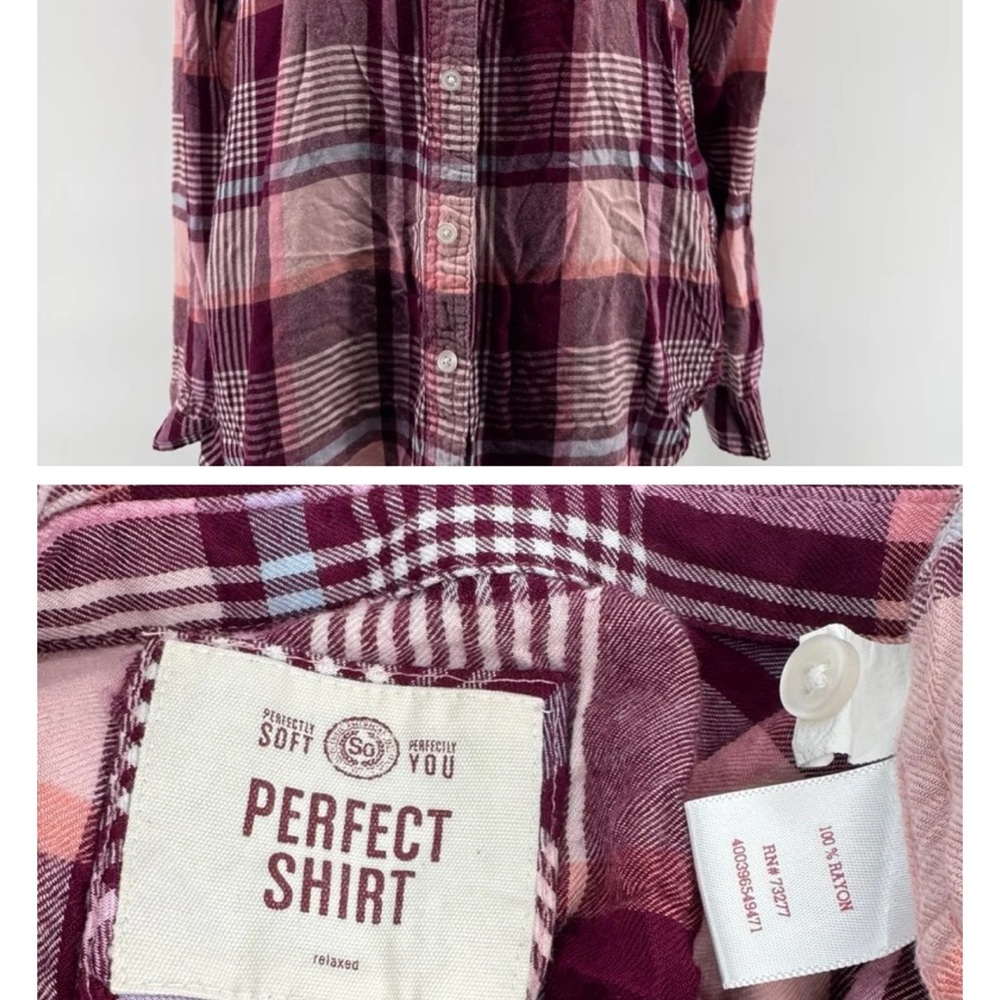 SO Soft Plaid Shirt in Pink and Purple - Picture 2 of 2